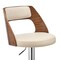 Armen Living Paulo Adjustable Swivel Cream Faux Leather and Walnut Wood Bar Stool with Chrome Base LCPQBAWACR - alternate 3